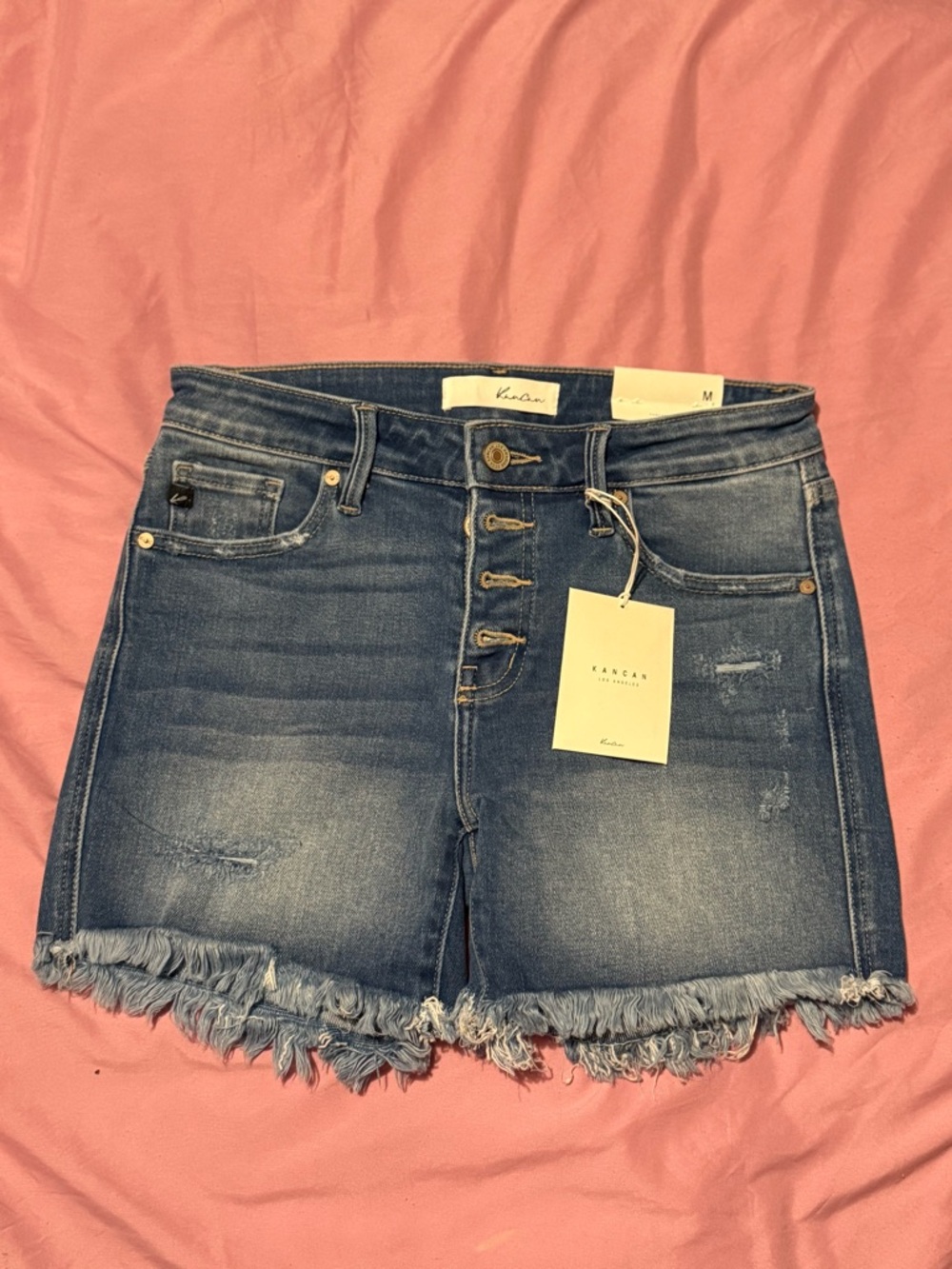 KanCan Light Blue High-Rise Button-Fly Jeans